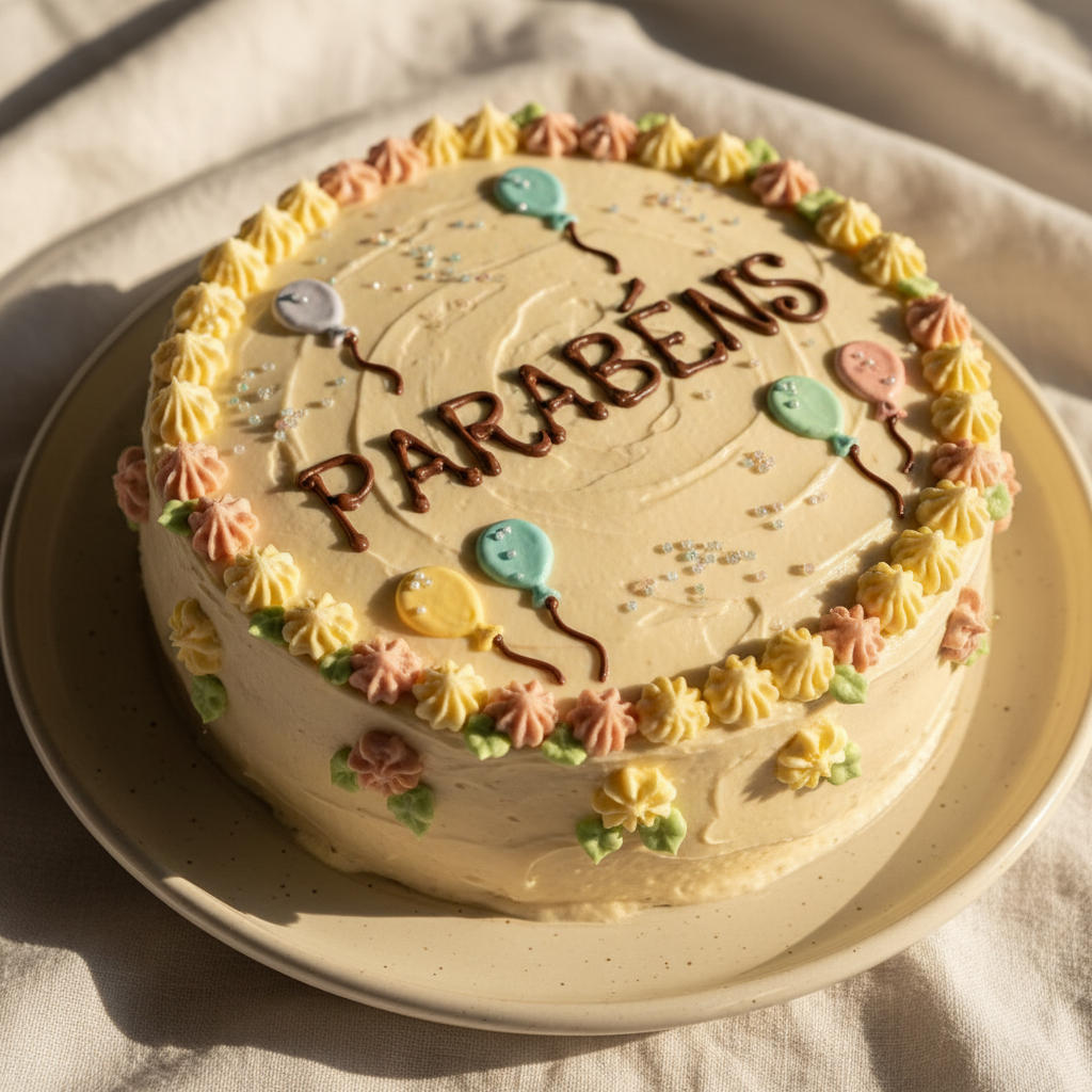 Bolo Bento Cake - close-up - bolo fofinho com cobertura lisa e mensagem personalizada colorida