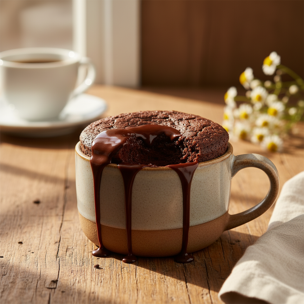 Bolo de caneca de chocolate - detalhe