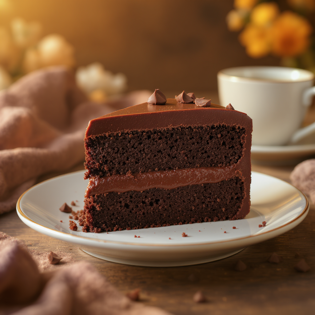 Receita de bolo de chocolate fofinho - slice