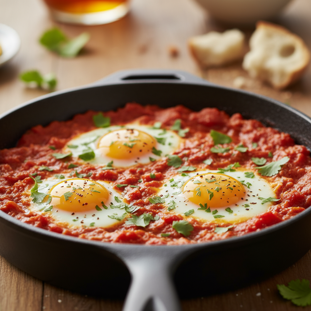 Shakshuka autêntica: receita, ciência, dicas e variações pela Clara Whitmore — Hero