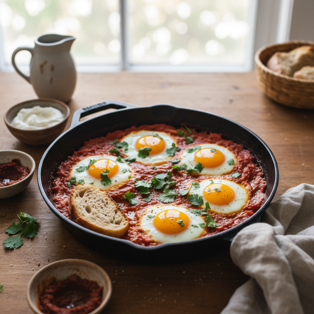 Shakshuka recipe traditional: minha receita tradicional de shakshuka por Clara Whitmore — Hero