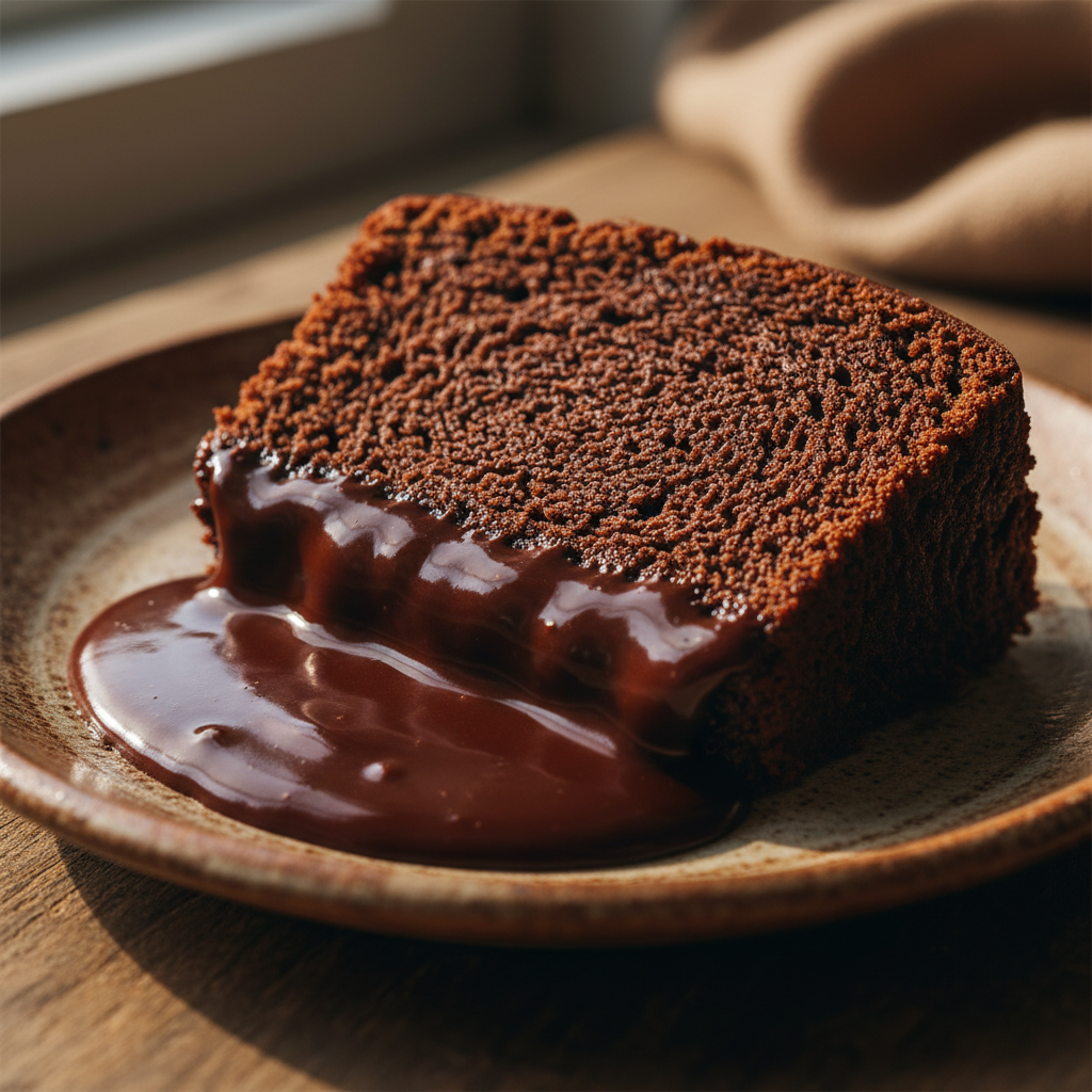 Bolo Engraçado de Aniversário - close-up - apetitosa fatia de bolo de chocolate com camada de chocolate